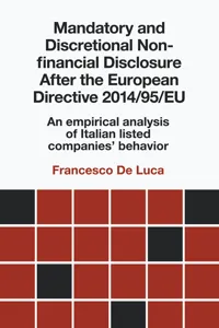 Mandatory and Discretional Non-financial Disclosure After the European Directive 2014/95/EU_cover