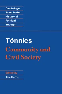 Tönnies: Community and Civil Society_cover