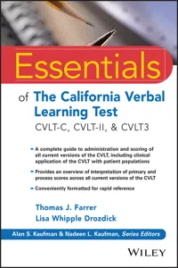 Essentials of the California Verbal Learning Test_cover