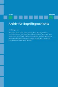 Archiv für Begriffsgeschichte. Band 60/61_cover