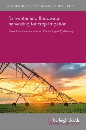 Rainwater and floodwater harvesting for crop irrigation