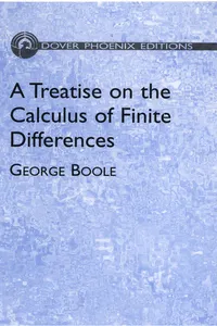 A Treatise on the Calculus of Finite Differences_cover