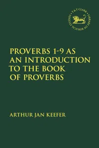 Proverbs 1-9 as an Introduction to the Book of Proverbs_cover