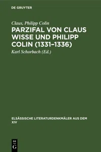 Parzifal von Claus Wisse und Philipp Colin_cover