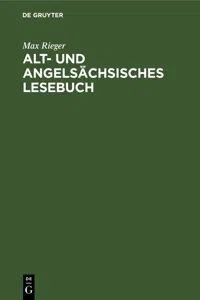 Alt- und angelsächsisches Lesebuch_cover