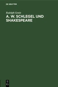 A. W. Schlegel und Shakespeare_cover