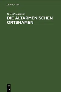 Die altarmenischen Ortsnamen_cover