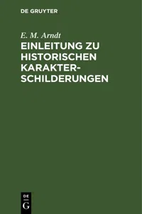 Einleitung zu historischen Karakterschilderungen_cover