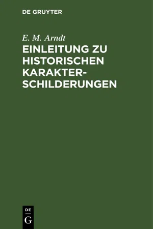 Einleitung zu historischen Karakterschilderungen