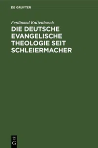 Die deutsche evangelische Theologie seit Schleiermacher_cover