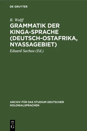 Grammatik der Kinga-Sprache (Deutsch-Ostafrika, Nyassagebiet)