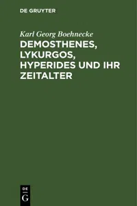 Demosthenes, Lykurgos, Hyperides und ihr Zeitalter_cover