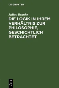 Die Logik in ihrem Verhältnis zur Philosophie, geschichtlich betrachtet_cover