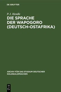 Die Sprache der Wapogoro_cover