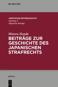 Beiträge zur Geschichte des japanischen Strafrechts_cover