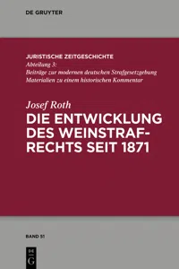 Die Entwicklung des deutschen Weinstrafrechts seit 1871_cover