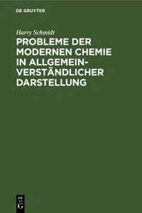 Probleme der modernen Chemie in allgemeinverständlicher Darstellung_cover