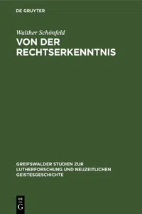 Von der Rechtserkenntnis_cover