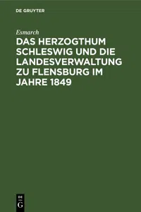 Das Herzogthum Schleswig und die Landesverwaltung zu Flensburg im Jahre 1849_cover