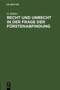 Recht und Unrecht in der Frage der Fürstenabfindung_cover