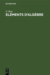 Eléments d'algébre_cover