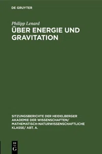 Über Energie und Gravitation_cover