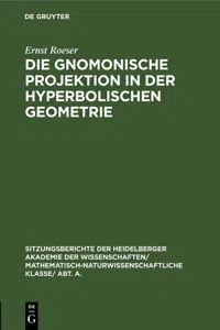 Die gnomonische Projektion in der hyperbolischen Geometrie_cover