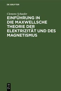 Einführung in die Maxwellsche Theorie der Elektrizität und des Magnetismus_cover