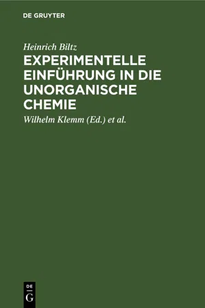 Experimentelle Einführung in die unorganische Chemie