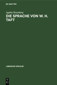 Die Sprache von W. H. Taft_cover