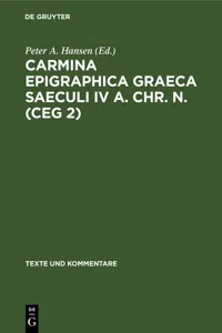 Carmina Epigraphica Graeca Saeculi IV a. Chr. n_cover