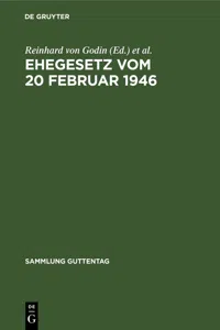 Ehegesetz vom 20 Februar 1946_cover