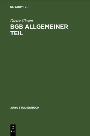 BGB Allgemeiner Teil