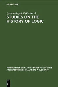 Studies on the History of Logic_cover