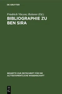 Bibliographie zu Ben Sira_cover