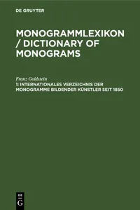 Internationales Verzeichnis der Monogramme bildender Künstler seit 1850_cover