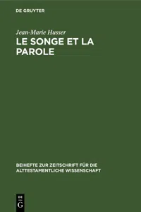 Le songe et la parole_cover