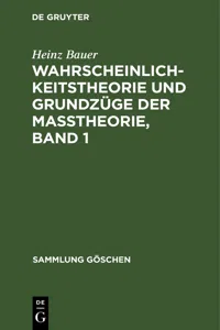 Wahrscheinlichkeitstheorie und Grundzüge der Maßtheorie, Band 1_cover