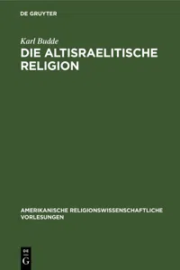 Die altisraelitische Religion_cover