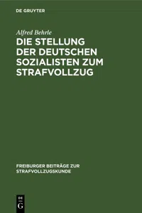 Die Stellung der deutschen Sozialisten zum Strafvollzug_cover