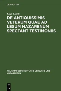 De antiquissimis veterum quae ad lesum Nazarenum spectant testimoniis_cover