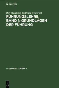 Führungslehre, Band 1: Grundlagen der Führung_cover