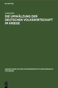 Die Umwälzung der deutschen Volkswirtschaft im Kriege_cover