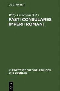 Fasti Consulares Imperii Romani_cover