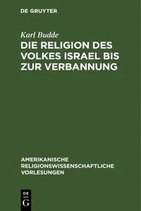 Die Religion des Volkes Israel bis zur Verbannung_cover