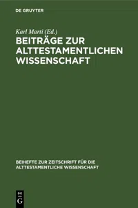 Beiträge zur alttestamentlichen Wissenschaft_cover