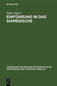 Einführung in das Siamesische_cover