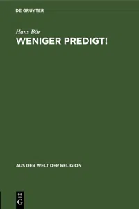 Weniger Predigt!_cover