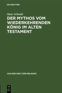 Der Mythos vom wiederkehrenden König im Alten Testament_cover