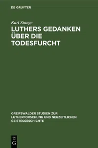 Luthers Gedanken über die Todesfurcht_cover